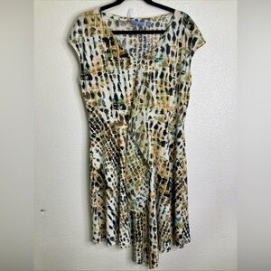 Simply Vera Dress Ruffles Asymmetrical Forest Fairy Goblincore Sleeveless Midi L